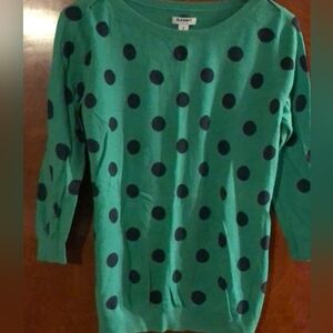Old Navy Green and Black Polka Dot Sweater